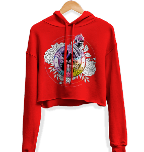 Crop Hoodie -  Red